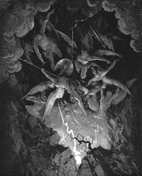 Illustrasjon fra John Miltons Det tapte paradis, 1866