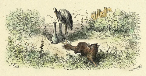 Reven og storken (gravering fra 1861–1868)