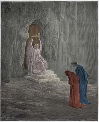 Purgatorio, sang 9: Dante og Vergil ved skjærsildens porter, illustrasjon fra «Den guddommelige komedie» av Dante Alighieri, 1885