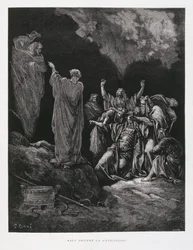 Saul og heksa i Endor, illustrasjon fra Dore-bibelen