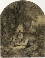 Soldater under et tre