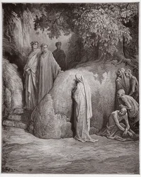Den guddommelige komedie, Skjærsilden, Sang 23: Dante gjenkjenner Foreses skygge blant fråtserne - av Dante Alighieri (1265-1321) - Illustrasjon av Gustave Doré (1832-1883)
