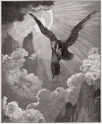 Den guddommelige komedie, Skjærsilden, Sang 9: Dante blir i en drøm båret bort av en ørn - av Dante Alighieri (1265-1321) - Illustrasjon av Gustave Doré (1832-1883)