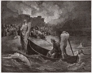 Den guddommelige komedie, Inferno, sang VIII: Vergil og Dante går i land ved Dis