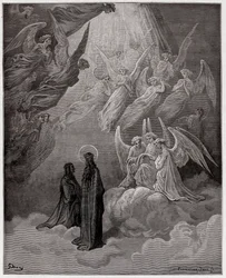 Den guddommelige komedie (La Divina Commedia, La Divine Comédie), Paradiso, sang 20: de lysende sjelene synger - av Dante Alighieri (1265-1321) - Illustrasjon av Gustave Doré (1832-1883)