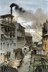 Utsikt over Bievre-elven fra Port Royal boulevard, Paris Tegning av Gustave Fraipont (1849-1923) henter fra "La seine a travers Paris" av Saint-Juirs