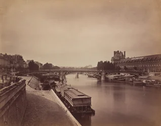 Pont du Carrousel, Paris: Utsikt mot vest fra Pont des Arts