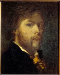 Selvportrettmaleri av Gustave Moreau (1826-1898) 1850 Paris, Musee Gustave Moreau