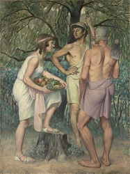 Tilbakeføring av feltene (triptyk, lateral del)