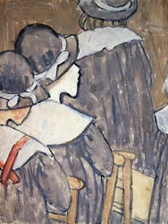 Barn i en kirke (kroppsfarge over spor av blyant på papir) (se også 130312, 281886)