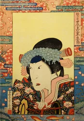 Kabuki-skuespiller Onoe Kikugorô III som Shizuka Gozen, 1830.