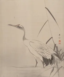 Crane Among Reeds, 1887-92.