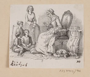 Illustrasjon til "Bestemor" i H.C. Andersen, "Eventyr og historier", bind 2