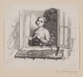 Illustrasjon for "Fem fra en ertebelg" i H.C. Andersen, "Eventyr og historier", bind 2