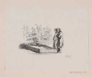 Illustrasjon for "Nabofamiliene" i HC Andersen, "Eventyr og historier", bind 2