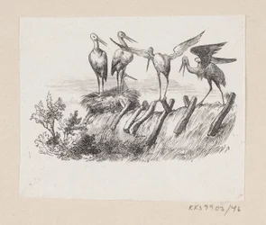 Illustrasjon til «Storkene» i H.C. Andersen, "Eventyr og historier", bind 1