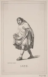 Loke. Illustrasjon for Fabricius 'Historie om Danmark 1, 108.