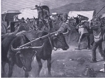 Et raskt innspann, illustrasjon fra After Pretoria: The Guerilla War, 1902