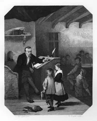 Gysbert Japiks , frisisk forfatter, poet, skolelærer og kantor fra 1600-tallet, ca 1870