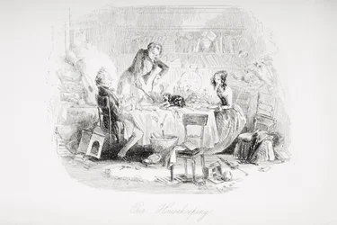 Our Housekeeping, illustrasjon fra 'David Copperfield' av Charles Dickens (1812-70) først publisert 1850