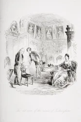Den gamle mannen med navnet Tulkinghorn, illustrasjon fra 'Bleak House' av Charles Dickens (1812-70) publisert 1853