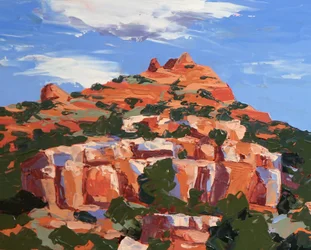 I farger, Sedona, ca. 2024 (olje på masonitt)