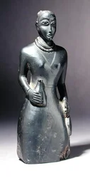 Figur av en europeisk kvinne, ca. 1840 (argillitt)