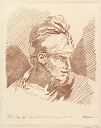 Leder av en mann med turban, midten til slutten av 1700-tallet.