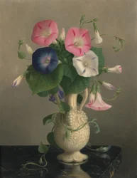 Vase med morgenfruer, u.å. (olje på tre)