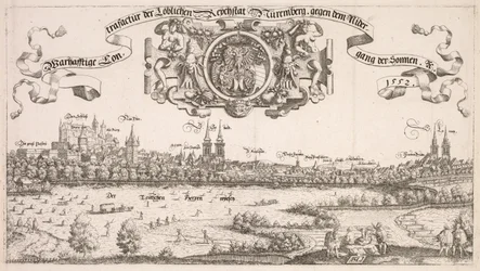 Panoramautsikt over Nürnberg: Sentrumsdel, 1552.