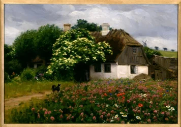 H.A. Brendekilde, blomstereng på gården