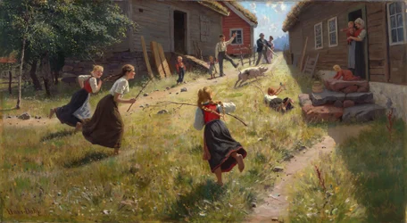 The Pig is Loose (olje på lerret)