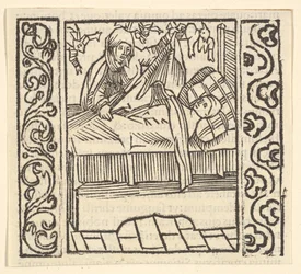 Caring for the Dead, illustrasjon fra Speculum Passionis, 1507, 1507.