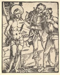 Martyrdøden til St. Sebastian med to armbrøstmenn.