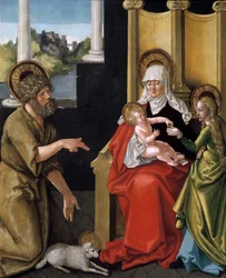 Saint Anne med Kristusbarnet, jomfruen og døperen Johannes, c1511