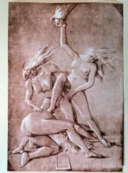 Tre hekser, tegning av Hans Baldung, kalt Grien (1484-1545)