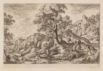 Tavle 11, fra Landskap med scener fra Det gamle og Det nye testamentet og Ovids metamorfoser
