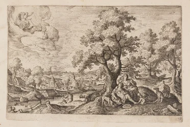 Tavle 12, fra Landskap med scener fra Det gamle og Det nye testamentet og Ovids metamorfoser