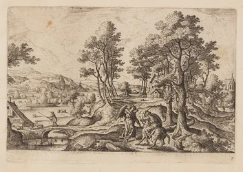Tavle 7, fra Landskap med scener fra Det gamle og Det nye testamentet og Ovids metamorfoser