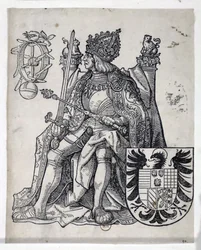 Keiseren Maximilian, ca 1509-1512 (gravering)