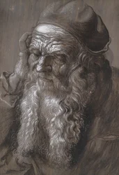 En gammel mann på 93 år: St Jerome (pensel og blekk)