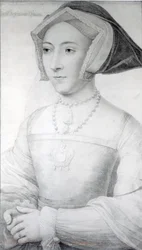Jane Seymour, ca. 1536 (kritt, penn og blekk)