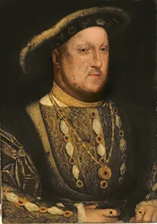Portrett av Henrik VIII (1491-1547) ca. 1536 (kobber)