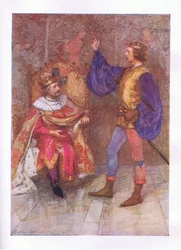 Og jeg vil dø hundre tusen dødsfall før jeg bryter den minste pakken av dette løftet (Kong Henry IV), fra The Complete Works of Shakespeare utgitt av George Harrap & Co Ltd, 1920-tallet