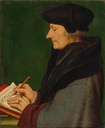 Portrett av Erasmus av Rotterdam mens han skriver, 1523