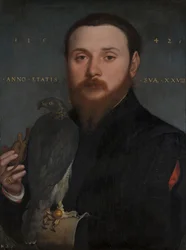 Portrett av en adelsmann med en falk, 1542