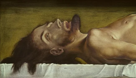 Den døde Kristi kropp, detalj av hodet, 1521