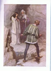 Hva er T? en ånd? (The Tempest), fra The Complete Works of Shakespeare utgitt av George Harrap & Co Ltd, 1920-tallet