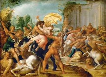 Herkules befrir Dejaneira fra kentauren Eurytion (kobber)
