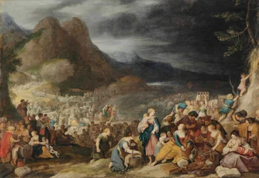 Overfarten gjennom Rødehavet, faraos hær drukner i bølgene (2. Mosebok 14:21-26)